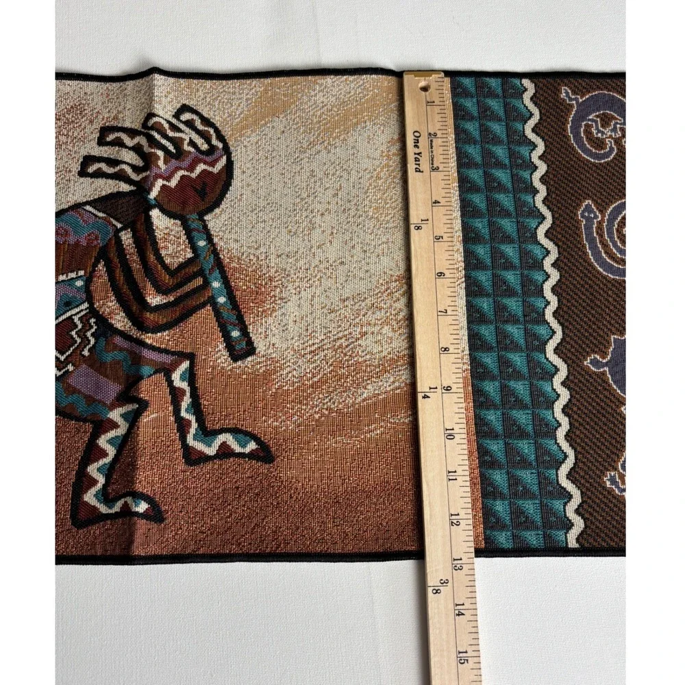 Southwestern‎ Kokopelli Dancer Woven Table Runner Tribal Geometric Tassel 13x72